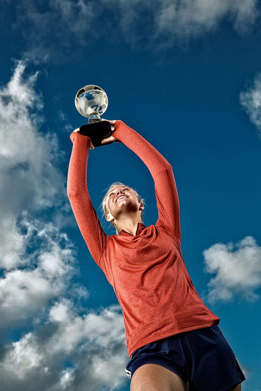 A player lifting a trophy